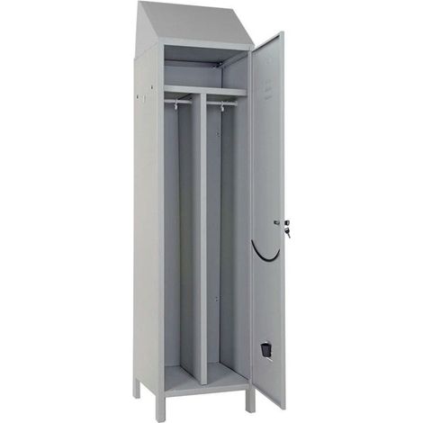 ARMADIETTO SPOGLIATOIO SPORCO PULITO 2 POSTI H179 A NORMA ASL CON TETTO INCLINATO PARAPOLVERE