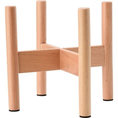 Support pour plantes en bois, hauteur 20 cm, diamètre intérieur 18 cm, pour pot de fleurs sur pied (1/5)