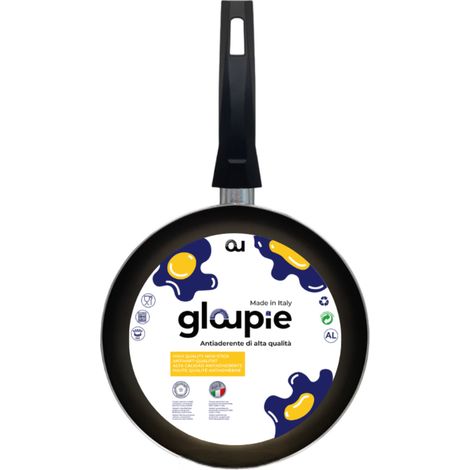 GLOUPIE Padella In Alluminio Antiaderente Di Alta Qualità, Diam. 32 Cm, Ideale Per Cottura A Gas , Made In Italy (1/5)