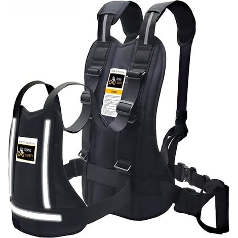 Reflective Breathable Material in Black – Upgrade Adjustable Children's Motorcycle Harness with Two (1/5)