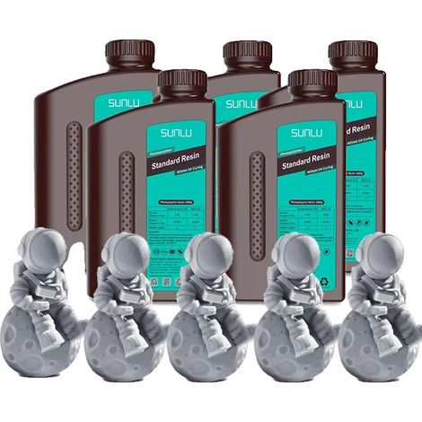Resina 3D, simile all'ABS, lavabile con acqua, grigio chiaro standard (1/2)