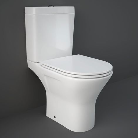 RAK Resort Mini Rimless Close Coupled Full Access Toilet Pack - Slim Sandwich Soft Close Seat (1/3)