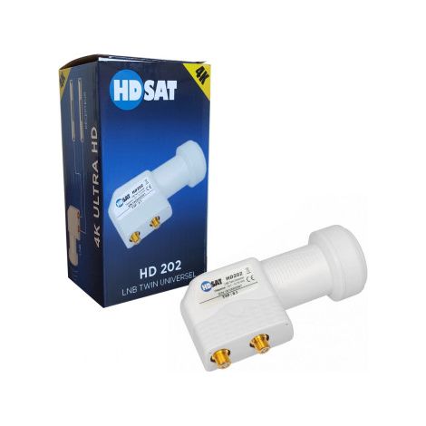 MODELE RECONDITIONNE - HDSAT HD202 LNB Twin Full HD 4K Tête Parabole 2 sorties 0,1dB