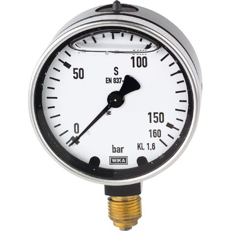 Riegler Glyzerinmanometer, Metallgehäuse, G 1/2 unten, 0 - 4,0 bar, Ø 100 (1/2)