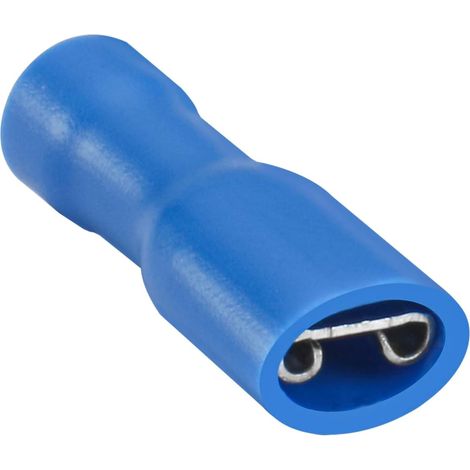 Lot de 100 bornes de câble femelles à déconnexion rapide en vinyle entièrement isolé, FDFD2-187, 4,8 x 0,5 mm, pour 1,5-2,5 mm² (16-14 AWG), bleu, lot de 100