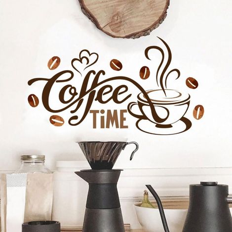 Sticker Mural Café Décoratif Auto-adhésif Facile à Poser sur Murs Fenêtres et Meubles pour Cafés Restaurants et Cuisines Décoration sans Outils (1/5)