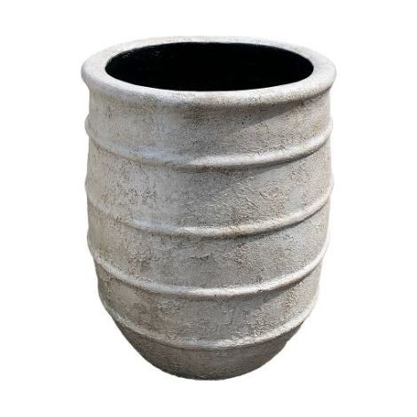 Pot décoratif en fibre de ciment Anzel Natura Beige - Taille S (1/4)