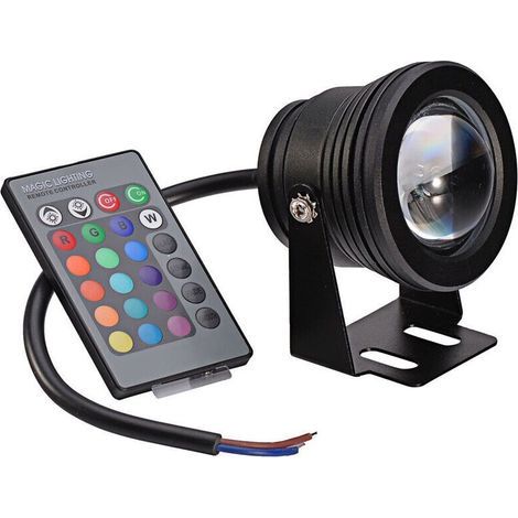 Projecteur Submersible à LED, Éclairage Sous-marin IP67 Étanche RGB, 10W Projecteur LED pour Éclairage Extérieur de Jardin avec Piscine à Fontaine