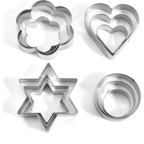 Emporte-pieces - Acier Inoxydable 430 - Pour Biscuits Gateaux Pates Sucre Et Legumes - Ensemble Polyvalent Cuisine - 6 Pièces (1/5)