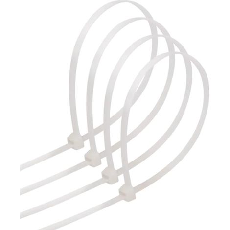 Lot de 40 serre-câbles blancs en nylon 3,6 x 150 mm pour attacher des câbles et organiser des objets. (1/5)