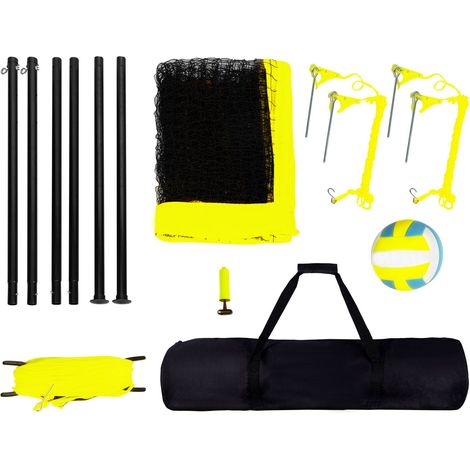 Filet de Volley-ball Portable Extérieur, Poteaux en Acier Réglables, Set Professionnel avec Ballon PVC, Pompe et Sac de Transport, pour Jardin, Plage, Pelouse (1/5)