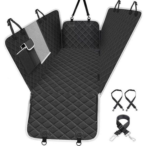 Housse de siège auto pour chien - PZCC - 146 x 136 cm - Imperméable - Fenêtre de visualisation - 2 housses latérales (1/4)