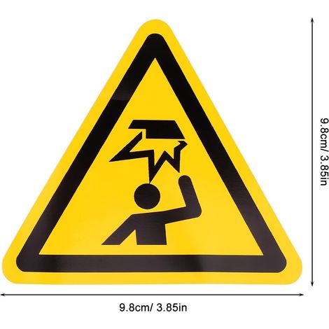 Panneaux d'Avertissement Watch Your Head 2pcs en PVC, Autocollants Adhésifs pour Protection de Tête, Utilisation en Ateliers et Secteurs Mécaniques (1/5)
