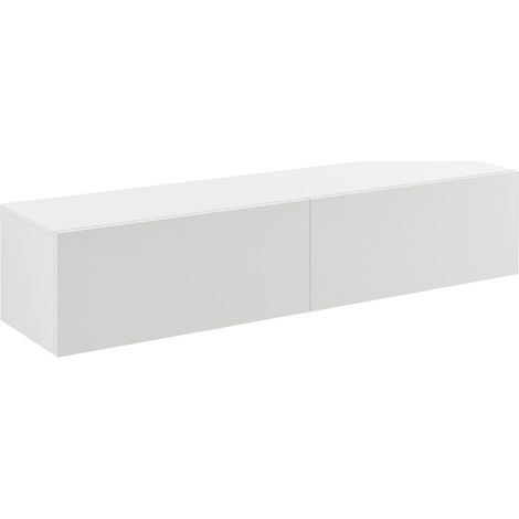 Estante de pared de diseño elegante mueble para TV con 2 cajones 140 cm blanco 030005188