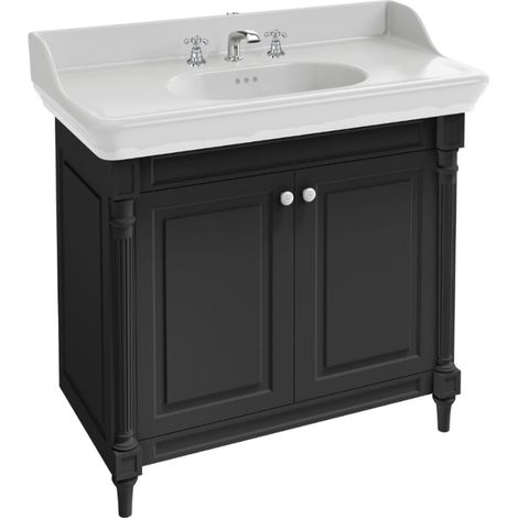 Meuble salle de bain JACOB DELAFON Cléo 1889 plan vasque 3 trous + mélangeur croisillons chromé (1/5)