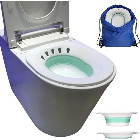 Baignoire de siège pliable pour toilette, bidet pliable, bassin de bain de siège portable, convient aux toilettes universelles et à la chaise d'aisance (1/5)