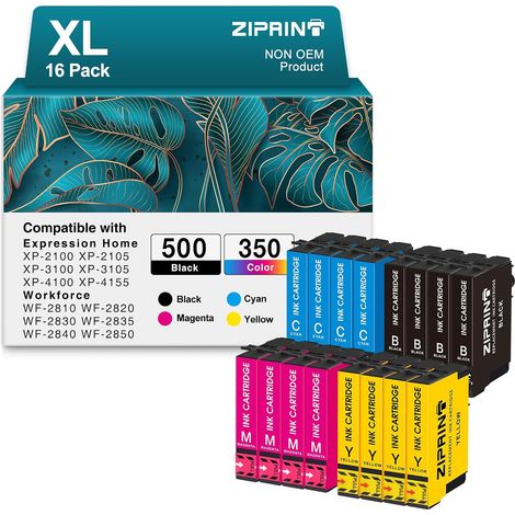 Cartouches d'encre compatibles avec Epson 603 XL pour Expression Home XP-2100 XP-2105 XP-3100 XP-3105 XP-4100 XP-4155 Workforce WF-2810 WF-2830 WF-2850(16-Pack) (1/5)