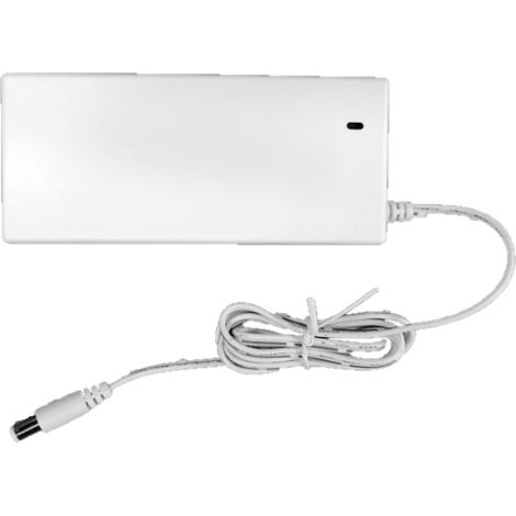 POSC12200D-C8-WH: 12V/2.00A/24W, da tavolo, presa CA: IEC C8. Connettore CC dritto 2,1x5,5mm