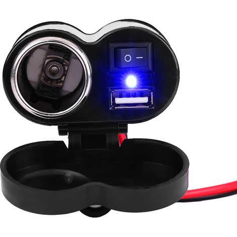 Alimentation allume-cigare USB 12-45 V pour téléphone, moto, scooter (1/5)