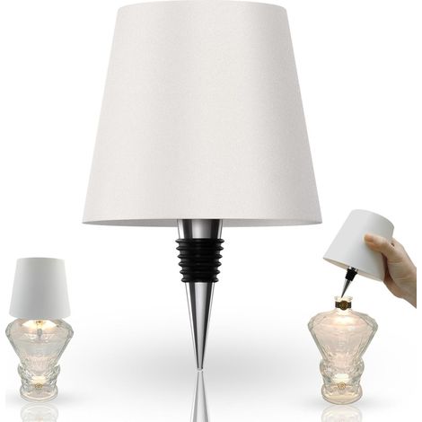 Kabellose Flaschenlampe, 2025 neue 3-farbige wiederaufladbare Weinflaschenlichter für Bars und Restaurants (Weiß, 1 Stück) [Energieklasse A]