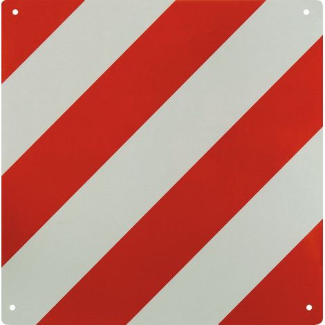 Dema – Plaque de signalisation en aluminium 50 x 50 cm – Film réflecteur rouge/blanc – Pour remorques agricoles et camping-cars