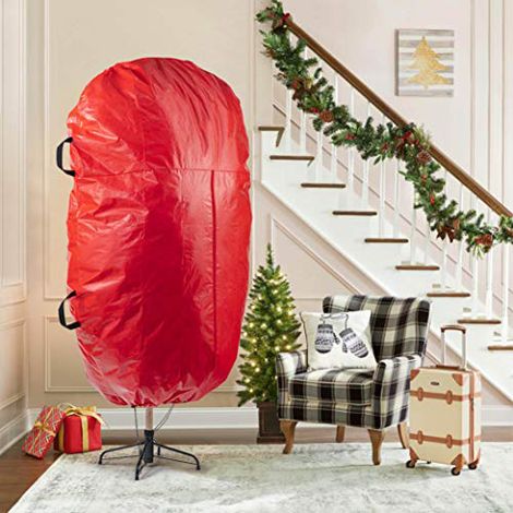 SIENTICE Ce sac de rangement vertical pour sapin de Noël mesure 239190,5 cm et peut facilement contenir un sapin de Noël rouge de 9 pieds de haut.