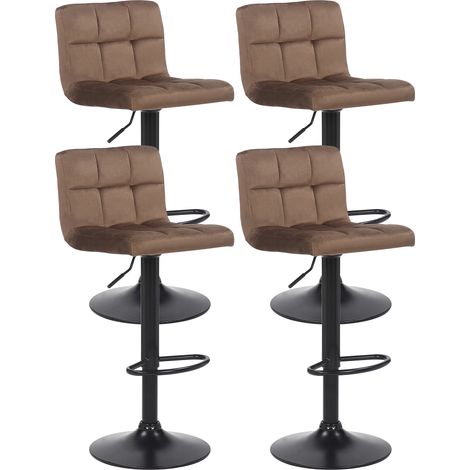 4er Set Barhocker Feni Samt braun
