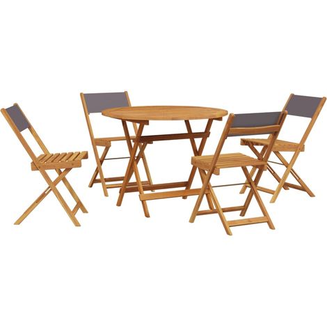 vidaXL Set Pranzo da Giardino 5pz Antracite Tessuto e Legno (1/5)