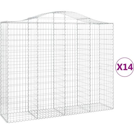 Maison Exclusive - Gabionen mit Hochbogen 14Stk. 200x50x160/180cm