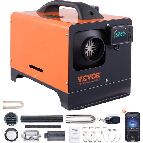 Chauffage Diesel Tout-en-Un Portable 12 V 5 kW Réchauffeur d'Air Diesel 0,16-0,52 L/h 8-36 ℃ Réglable 15-20 m² Contrôle LCD Bluetooth Télécommande Réservoir 5 L pour RV Auto Sans Installation (1/5)