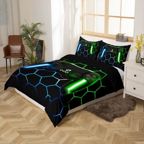 Bettwäsche Set Gamer Controller 155x220cm mit Kissenbezug 80x80cm