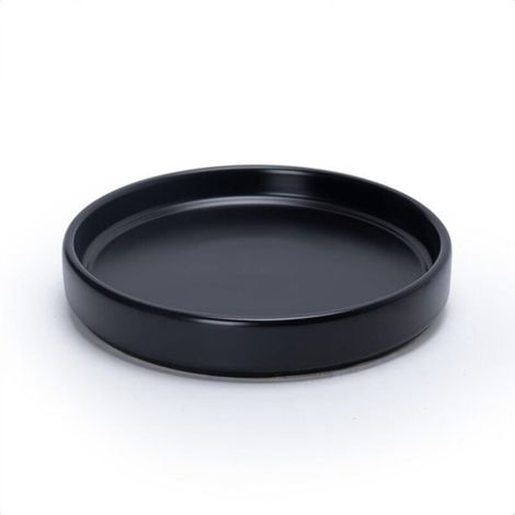 Plateau de fleurs en céramique noir de 21 cm de diamètre extérieur, adapté aux bacs à fleurs intérieurs et extérieurs, 1 pièce (1/5)