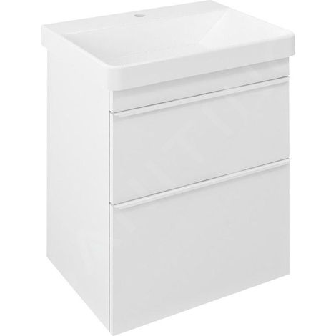 SITIA Meuble sous-vasque 2 tiroirs 56,4x70x44,2cm, blanc mat (1/5)