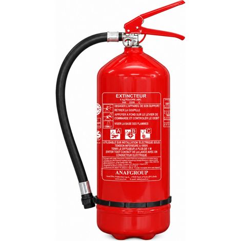 Extincteur poudre 6 kg ABC CE EN3 - PS6-HH