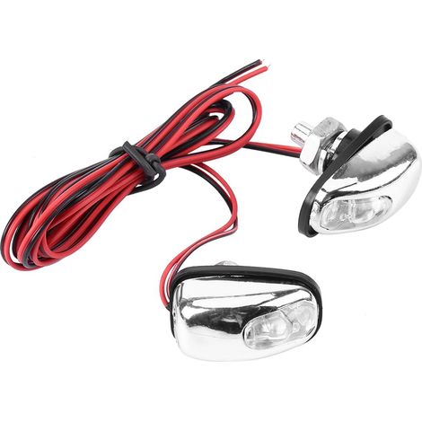 Paar LED-Scheibenwaschdüsen für Motorhaube, Wasserstrahl, Scheibenwischer, Windschutzscheibenbeleuchtung, 12 V, 2 Stück (1/5)