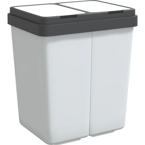 Pattumiera doppia 2 x 25 litri bianco 020043840
