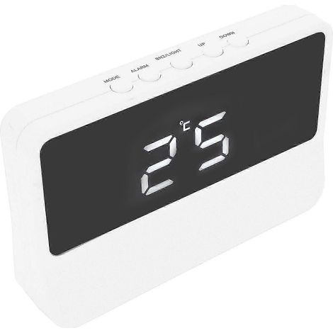 Réveil numérique LED, affichage haute définition simple et moderne, réveil électronique silencieux à LED miroir, alarme de 25 à 26 secondes. (1/5)