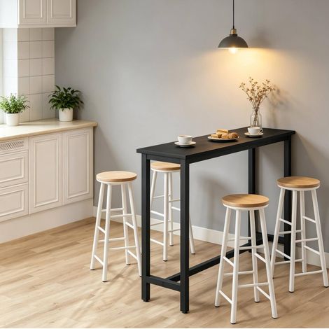 Bartisch 140 x 100 x 40 cm aus MDF und Metall, schwarz HAVRYA (1/5)