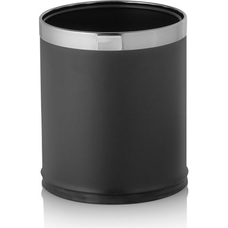 Corbeille à papier Ø 22 cm H 26 cm noir inox - Was Germany (1/2)