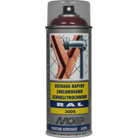 Vernis acrylique en aérosol, RAL 3005 bordeaux 400 ml 07108 (1/4)