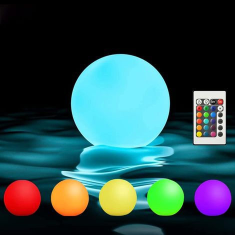Lampes flottantes pour piscine Borelor, globe lumineux de 7,6 cm (3 pouces) rechargeable par USB avec télécommande, étanche IP68, 16 couleurs changeantes, pour spa, bain, fête, vacances, décorations e (1/5)