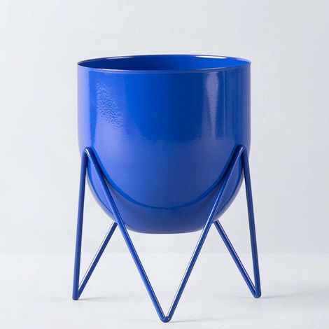 ORION91 Accesorio Decorativo Metal (20x15 cm ) Lapicero Macetero Azul - SpazioLuzio