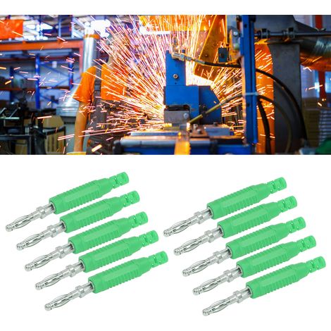 10 Ensembles Connecteurs Banane Mâle Laiton Jack PA Adaptateur Sonde Tube Isolant Press Fit Réf. J.10031 Vert (1/5)