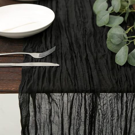 Camino de mesa estilo bohemio con tela de gasa,decoración de malla para la mesa de la cocina,90 x 180 cm (1/5)