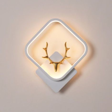 Applique murale carrée à LED, pour une utilisation intérieure, lumière tricolore réglable, 12 watts, convient aux espaces de style moderne tels que les cages d'escalier, les couloirs, les chambres et (1/5)