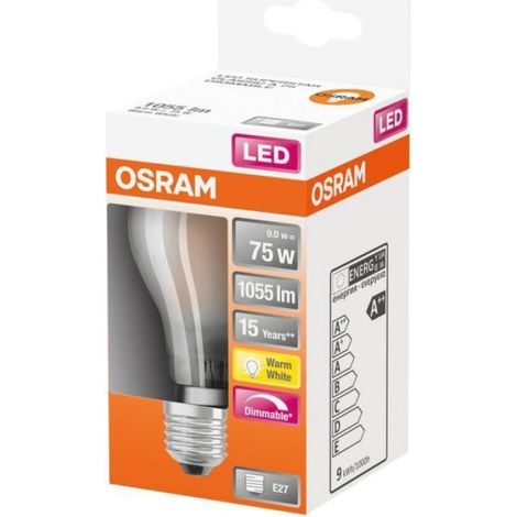 - LED std verre dépoli variable 9W E27 1055lm 2700K chaud (1/4)