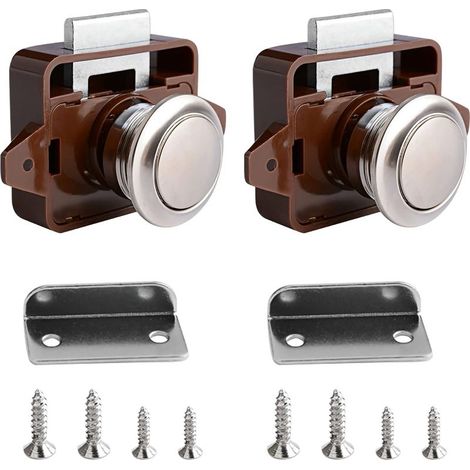 Bouton Poussoir Loquet 2 Pièces Serrure de Porte Meuble Fermoir Bouton Poussoir Camping Car pour L'armoire de Porte de Placard de Camping Cars de Yacht de Bateau de Tiroirs (1/5)