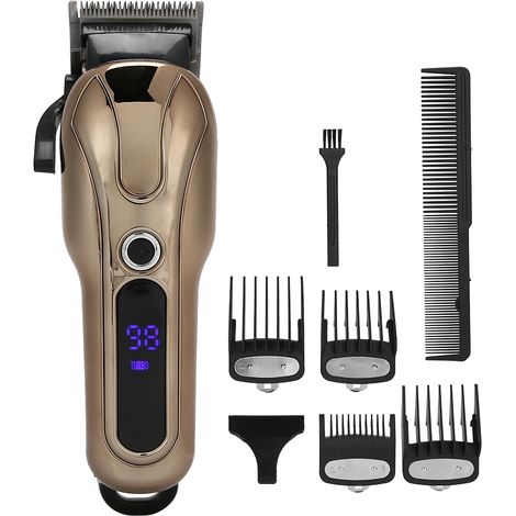 Tondeuse à Cheveux Électrique Professionnelle, Coupe-cheveux Rechargeable USB avec Écran LCD, pour Salon de Coiffure et Usage Domestique (1/5)