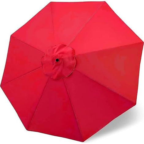 Housse de rechange pour parasol 3M 8 nervures avec aérations pour parasols en porte-à-faux Parasols à mât décalé Tous les parapluies de jardin Tissu polyester épais imperméable aux ultraviolets (rouge (1/5)