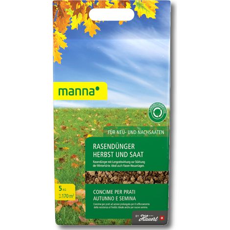 Manna Rasendünger Herbst und Saat 5 kg Herbstrasendünger Anwachshilfe Ansaat
